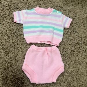 Childwise Baby Girls Vintage Striped Outfit Set